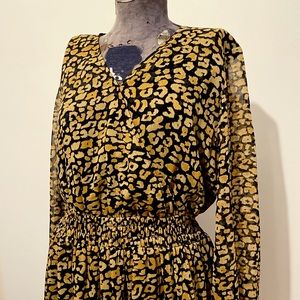 Who What Wear Leopard Midi Dress